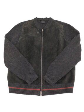 Gucci Jacket M Knit Suede Black